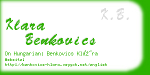 klara benkovics business card